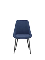 Barker and Stonehouse Blue Emmett Corduroy Fabric Dining Chair - Image 2 of 6