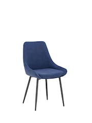 Barker and Stonehouse Blue Emmett Corduroy Fabric Dining Chair - Image 3 of 6