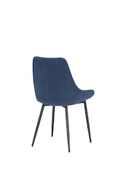 Barker and Stonehouse Blue Emmett Corduroy Fabric Dining Chair - Image 4 of 6