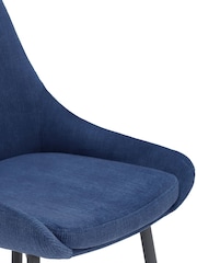 Barker and Stonehouse Blue Emmett Corduroy Fabric Dining Chair - Image 5 of 6