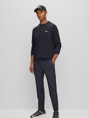 BOSS Blue Knitted Crew Neck Jumper - Image 4 of 5
