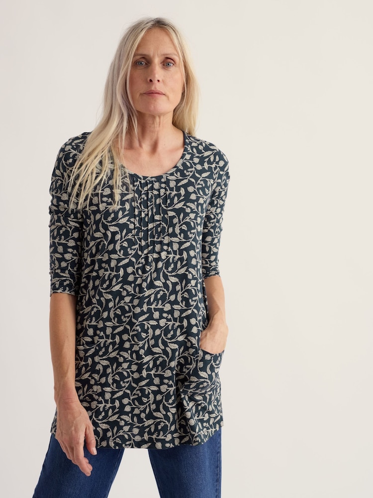 Seasalt Cornwall Blue 3/4 Busy Lizzy Tunic - Image 2 of 5