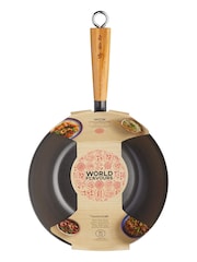 Black Wooden Handled 25cm Non Stick Wok - Image 3 of 3