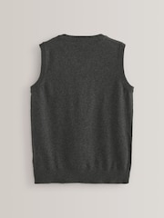 Grey School Knitted Cotton-Rich Tank Top (3-16yrs) - Image 2 of 5