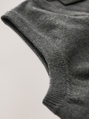 Grey School Knitted Cotton-Rich Tank Top (3-16yrs) - Image 4 of 5