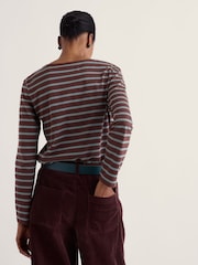 أحمر - Seasalt Cornwall Sailor Cotton Long Sleeve Top - صورة 3 من 5