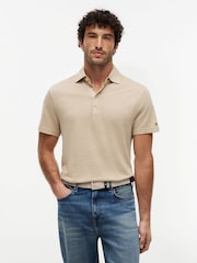 Tommy Hilfiger Natural Smart Casual Regular Fit Linen Blend Polo Shirt - Image 1 of 5