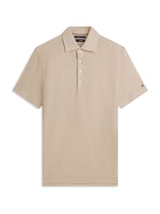 Tommy Hilfiger Natural Smart Casual Regular Fit Linen Blend Polo Shirt - Image 5 of 5