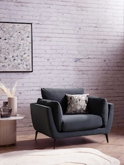 Barker and Stonehouse Grey Boone Velvet Chair - Image 1 of 6