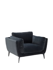 Barker and Stonehouse Grey Boone Velvet Chair - Image 2 of 6
