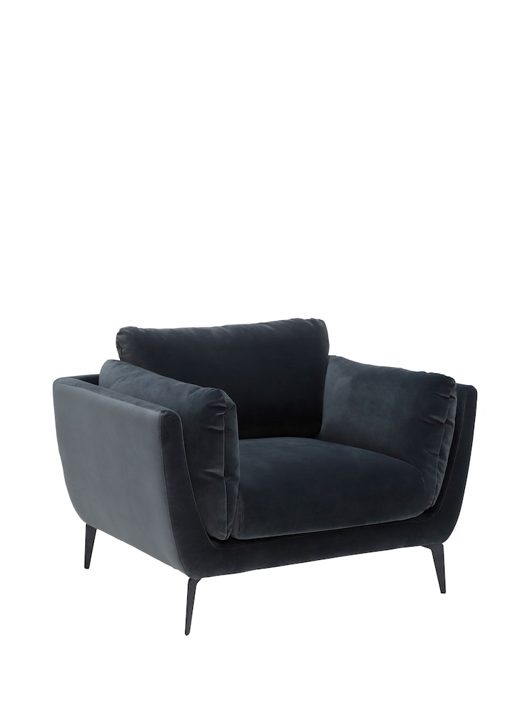 Barker and Stonehouse Grey Boone Velvet Chair - Image 2 of 6