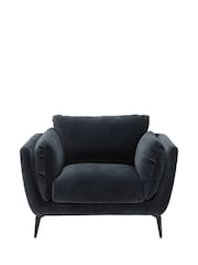 Barker and Stonehouse Grey Boone Velvet Chair - Image 3 of 6
