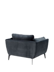 Barker and Stonehouse Grey Boone Velvet Chair - Image 4 of 6