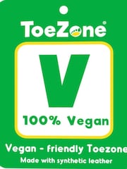 Toezone Lulu Vegan Flower Detail T Bar Rip Tape Fastening With Printed Unicorn Insocks Black School Shoes - Imagen 7 de 7