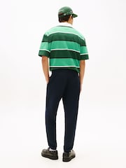 Tommy Hilfiger Blue Linear Logo Fleece Drawstring Joggers - Image 2 of 5