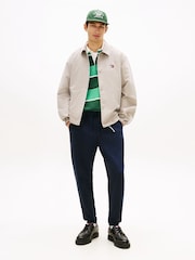 Tommy Hilfiger Blue Linear Logo Fleece Drawstring Joggers - Image 3 of 5