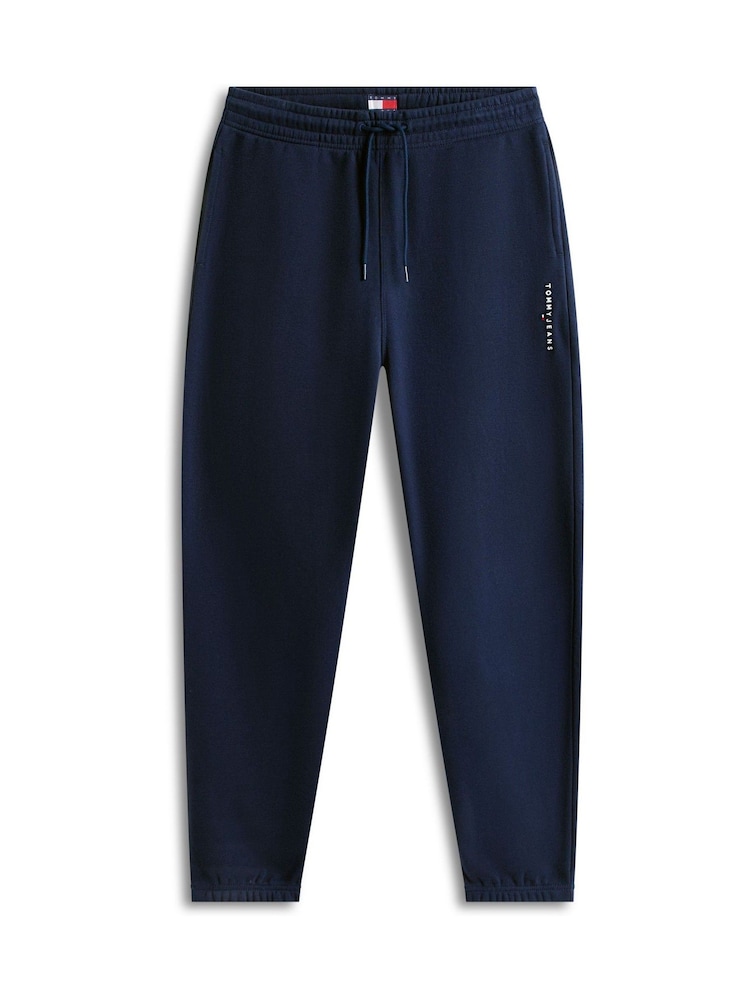 Tommy Hilfiger Blue Linear Logo Fleece Drawstring Joggers - Image 5 of 5 Tommy Hilfiger Blue Linear Logo Fleece Drawstring Joggers - Image 5 of 5