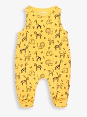 JoJo Maman Bébé Mustard 2-Piece Safari Print Baby Dungarees Set - Image 2 of 6