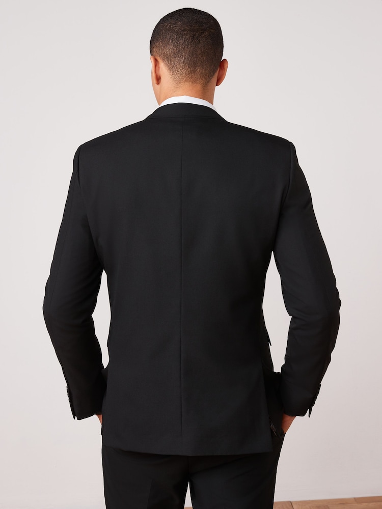 Black Slim Fit Two Button Suit Jacket - Image 5 of 11