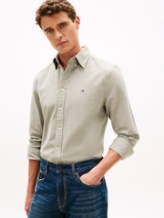 Verde - Tommy Hilfiger Flex Regular Fit Dobby Shirt - Imagen 1 de 5