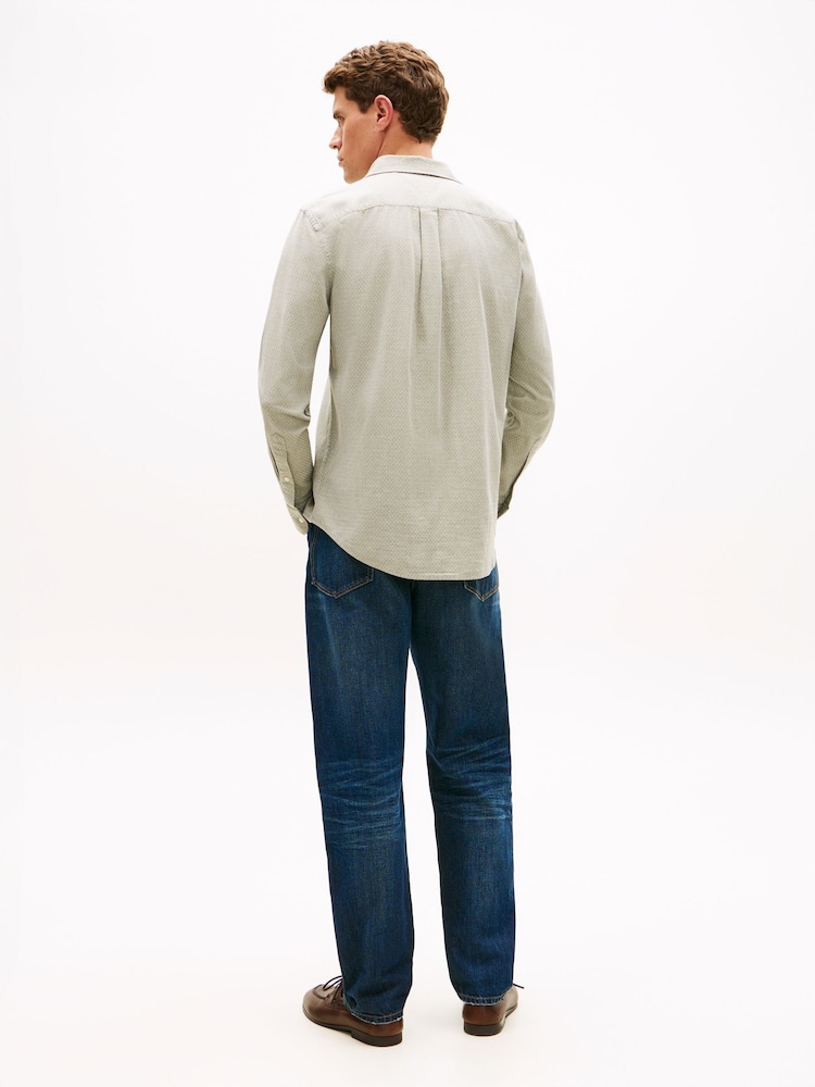 Verde - Tommy Hilfiger Flex Regular Fit Dobby Shirt - Imagen 2 de 5