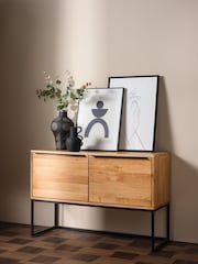 Barker and Stonehouse Light Brown Loxwood Solid Oak Console Table - Image 1 of 2