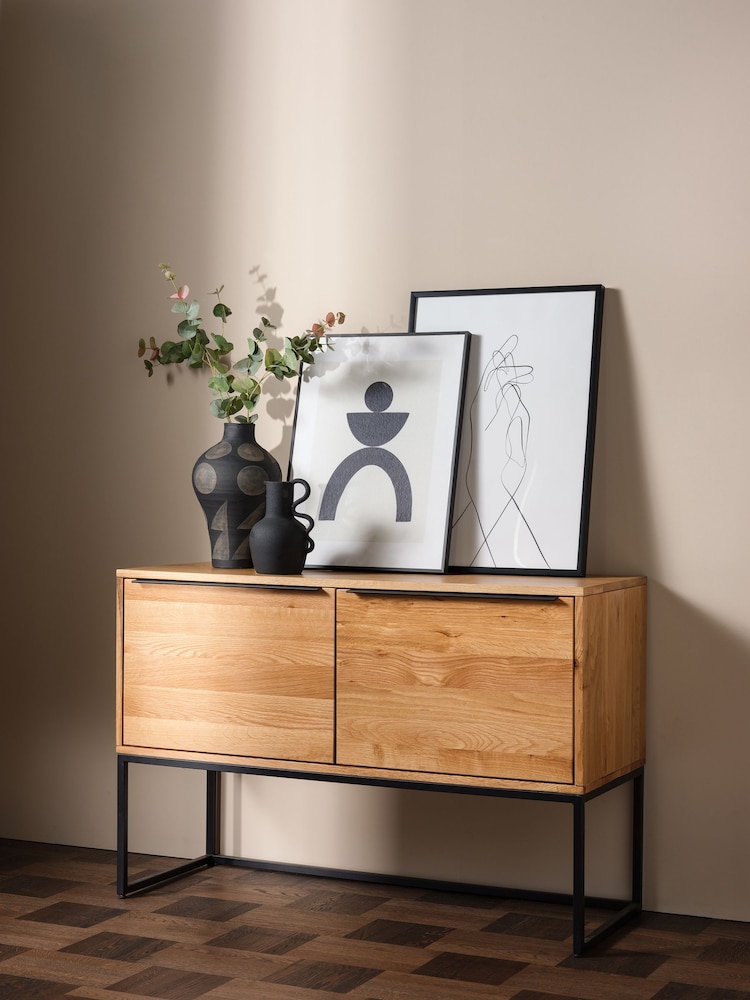 Barker and Stonehouse Light Brown Loxwood Solid Oak Console Table - Image 1 of 2