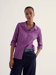 بنفسجي أرجواني - Seasalt Cornwall Larissa Cotton Crinkle Shirt - صورة 2 من 6