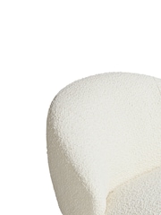 Barker and Stonehouse Ivory White Ursa Bouclé Curved Swivel Chair - Image 5 of 6