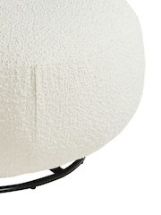 Barker and Stonehouse Ivory White Ursa Bouclé Curved Swivel Chair - Image 6 of 6