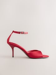 Red Forever Comfort® Satin Peep Toe Heels - Image 1 of 5