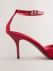 Red Forever Comfort® Satin Peep Toe Heels - Image 3 of 5