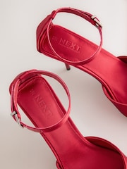Red Forever Comfort® Satin Peep Toe Heels - Image 4 of 5