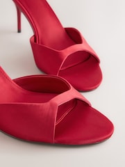 Red Forever Comfort® Satin Peep Toe Heels - Image 5 of 5