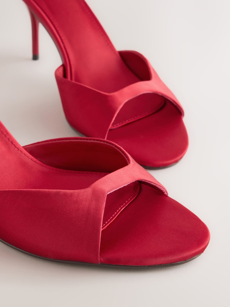 Red Forever Comfort® Satin Peep Toe Heels - Image 5 of 5 Red Forever Comfort® Satin Peep Toe Heels - Image 5 of 5