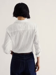 Seasalt Cornwall Bright White Larissa Cotton Crinkle Shirt - Image 3 of 6