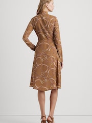 Lauren Ralph Lauren Natural Belting Print Tie Front Crepe Shirtdress - Image 3 of 6