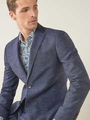 Slim Fit Joules Wool/Linen Suit: Jacket - Image 4 of 7