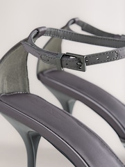 Grey Forever Comfort® Satin Peep Toe Heels - Image 9 of 10