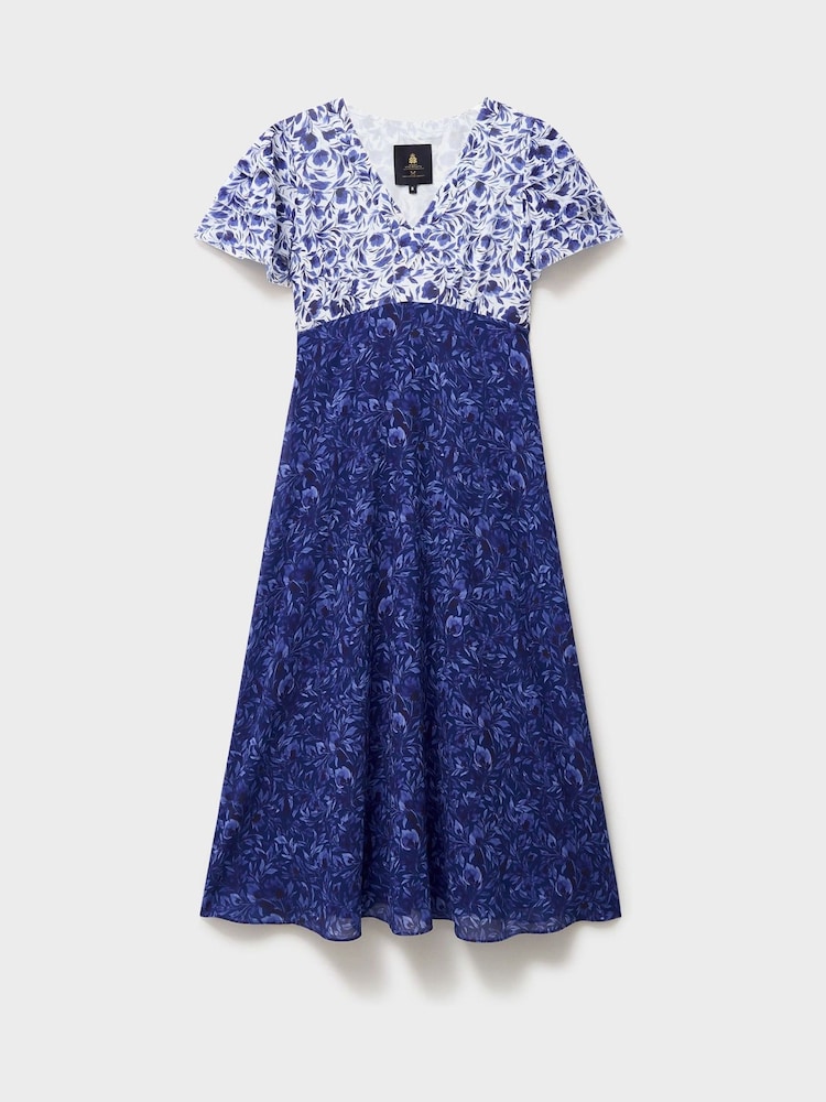 Crew Clothing Blue Henley Flutter Sleeve Tea Dress - Image 5 of 5 Crew Clothing Blue Henley Flutter Sleeve Tea Dress - Image 5 of 5