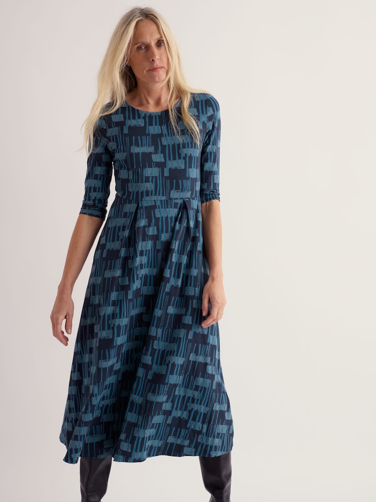 Seasalt Cornwall Teal Blue Veronica Cotton Midi Dress - Image 1 of 5 Seasalt Cornwall Teal Blue Veronica Cotton Midi Dress - Image 1 of 5