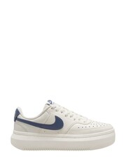 Nike White/Blue Court Vision Alta Platform Trainers - Image 1 of 8