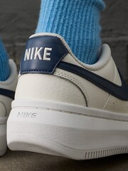 Nike White/Blue Court Vision Alta Platform Trainers - Image 7 of 8