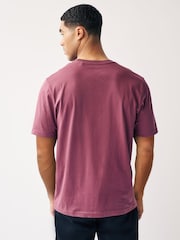 Purple Regular Fit 100% Cotton Essential Regular Crew Neck T-Shirt - Image 2 of 5