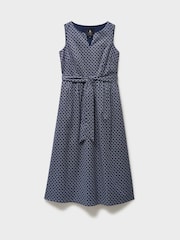 Crew Clothing Blue Henley Sleeveless Fit-&-Flare Dress - Image 5 of 5