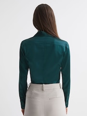 Reiss Teal Sofia Silk Shirt - Image 4 of 5
