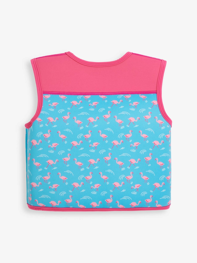 JoJo Maman Bébé Blue Flamingo UPF 50 Swim Jacket - Image 2 of 6