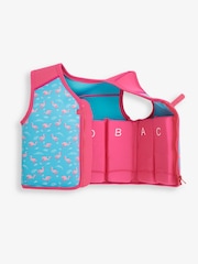 JoJo Maman Bébé Blue Flamingo UPF 50 Swim Jacket - Image 3 of 6