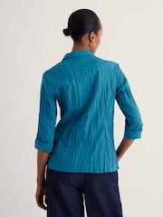 أزرق على أخضر أزرق - Seasalt Cornwall Larissa Cotton Crinkle Shirt - صورة 3 من 5
