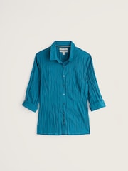 أزرق على أخضر أزرق - Seasalt Cornwall Larissa Cotton Crinkle Shirt - صورة 4 من 5